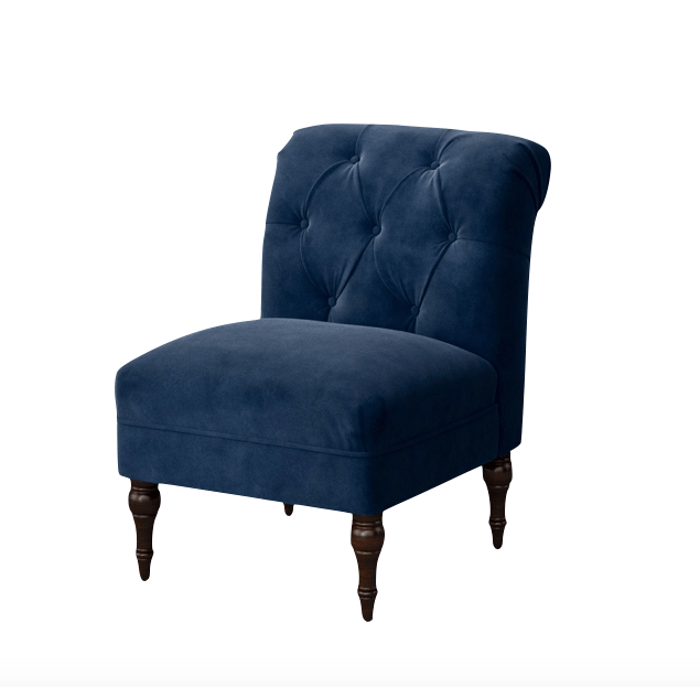 Navy Blue Slipper Chair